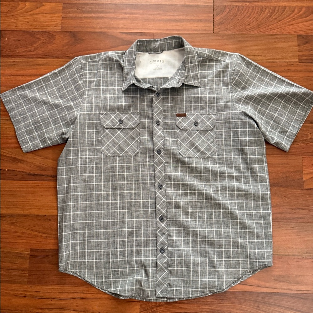 Orvis Charcoal Checkered Casual Shirt